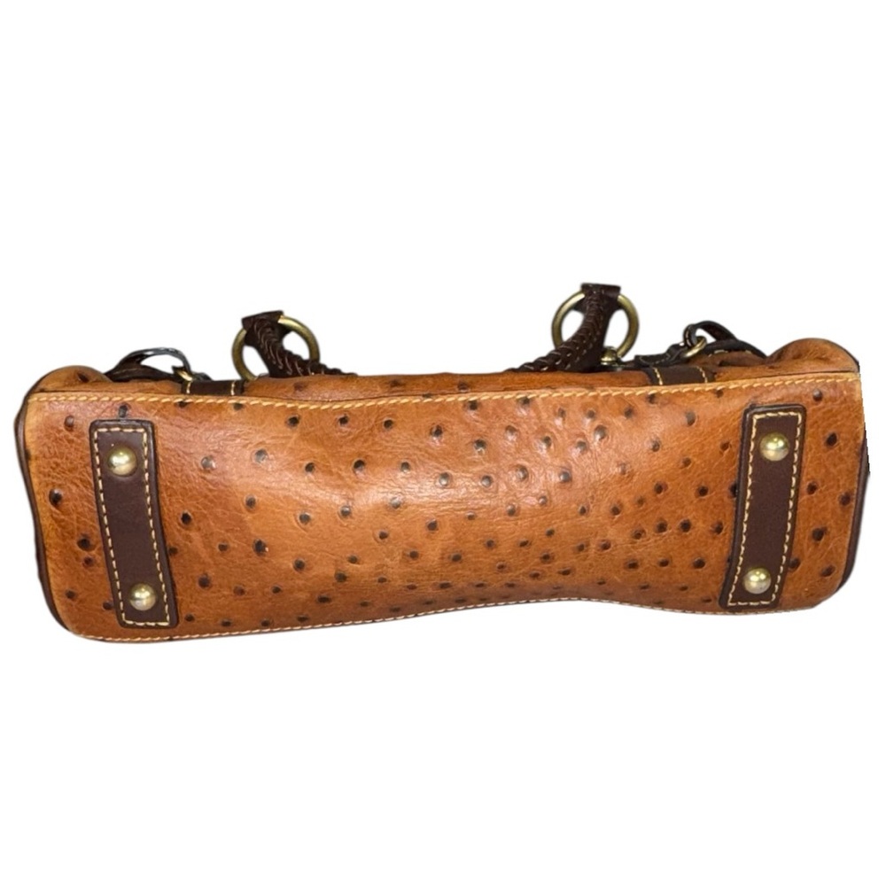 Dooney & Bourke Vintage Florentine Ostrich Medium Satchel in Cognac Brown w/ COA - Picture 5 of 13